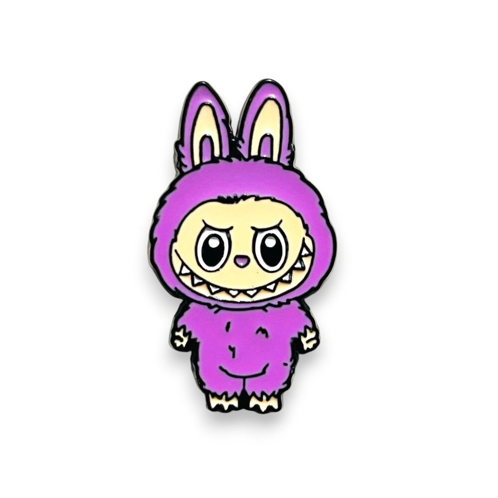 Labubu Purple Smiling Fan Art Enamel Pin Lapel Pin